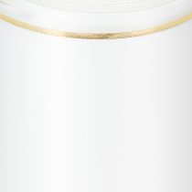 Artikel Weisses Satin-Kranzband mit Goldkante, Wasserfest, 25m x 125mm