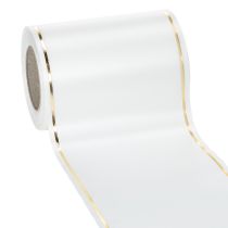 Artikel Weisses Satin-Kranzband mit Goldkante, Wasserfest, 25m x 125mm