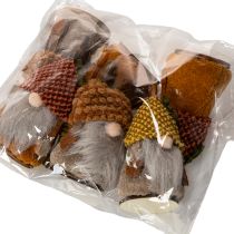 Artikel Wichtel Figuren Set mit Strickmütze aus Stoff und Kunststoff 10cm 6 Stück