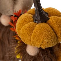 Artikel Herbstliche Figuren Kürbiswichtel mit Bart und Sonnenblume aus Stoff 16 cm 2er-Set