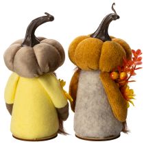 Artikel Herbstliche Figuren Kürbiswichtel mit Bart und Sonnenblume aus Stoff 16 cm 2er-Set