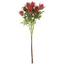 Artikel Künstlicher Distelzweig aus Kunststoff, rot, 67 cm, 3 Blüten, Dekoration