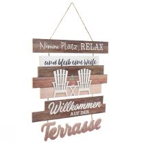 Willkommensschild Terrasse Holzschild mit Spruch 40x60cm