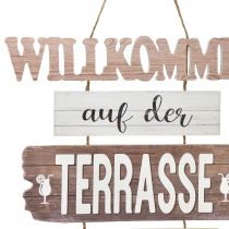Artikel Willkommensschild aus Holz für Terrasse und Balkon dekorativ