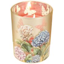 Artikel Windlicht aus Glas mit Hydrangea-Motiv 12,5 cm Gold Beige