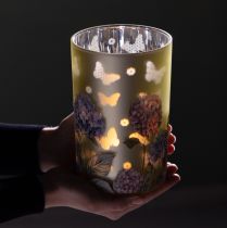 Artikel Teelichthalter Glasdekoration mit Blütenmotiv für harmonische Wohnmomente 18cm