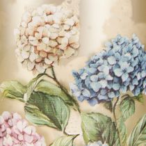 Artikel Deko Windlicht Glas Blumenmotiv Hortensien Beige 8cm 4er Set
