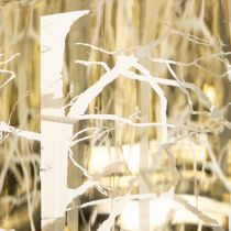 Artikel Windlicht Glas 12cm Winterwald Zweigdesign Gold innen