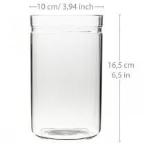 Artikel Blumenvase aus Glas, rund, Ø10cm x H16,5cm, transparent