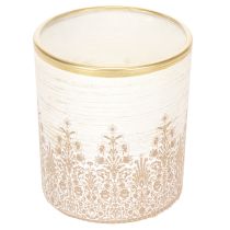 Artikel Windlichtglas mit Blumenmotiv Ø8cm H9cm im 2er-Set
