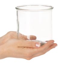 Artikel Rundes Windlicht aus klarem Glas 12 cm im 2er-Set