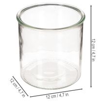 Artikel Rundes Windlicht aus klarem Glas 12 cm im 2er-Set