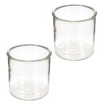 Artikel Rundes Windlicht aus klarem Glas 12 cm im 2er-Set