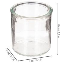 Artikel Glaswindlicht rund klares Glas Teelichthalter 8 cm 3er-Set