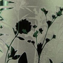 Artikel Windlicht Glas Weiss Grün Wiesenmotiv H24cm