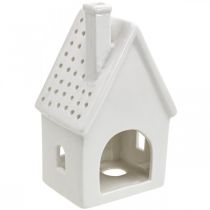Artikel Windlicht Haus Keramik Weiss H18cm