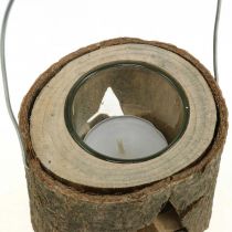 Artikel Teelichthalter zum Aufhängen aus Holz mit Glaseinsatz, Ø 7,5 cm, 2 Stück