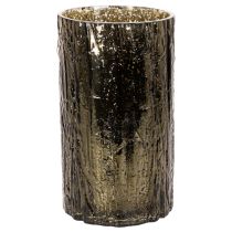 Artikel Windlicht Glas Grünbraun mit Hirsch und Baumreliefs 26 cm für Innenbereich