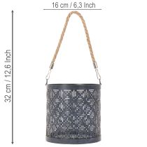 Artikel Windlicht Laterne Anthrazit Metall Ø16cm Set mit Glas