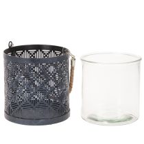 Artikel Windlicht Laterne Anthrazit Metall Ø16cm Set mit Glas