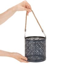 Artikel Windlicht Laterne Anthrazit Metall Ø16cm Set mit Glas