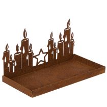 Artikel Windlicht 21,5cm Metall Glaseinsatz Rost Optik für Kerzen