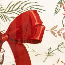 Artikel Windlicht Glas mit roter Schleife und Winterzweigen 15 cm