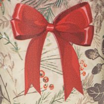 Artikel Windlichter Glas mit Weihnachtszweigen und roter Schleife 8 cm 2er-Set