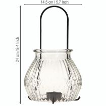 Artikel Windlicht Teelichthalter Glas Schwarz Ø14,5 cm