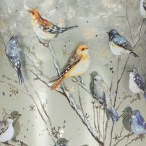 Artikel Kerzenglas aus Glas, Winterdesign mit Vögeln, gold glänzend, Höhe 12 cm, für Innenbereich