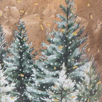 Artikel Windlicht Glas mit Winterwald-Motiv 20cm Weihnachtsdekoration