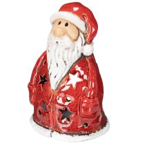 Artikel Nikolaus Teelichthalter aus Keramik mit Sternen 15cm rot