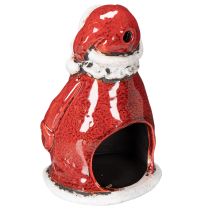 Artikel Nikolaus Teelichthalter aus Keramik mit Sternen 15cm rot
