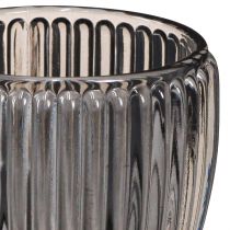 Artikel Windlicht aus Glas in Grau Herbst Winter Ø7cm H7cm 6 St
