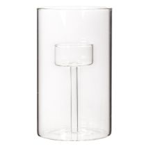 Artikel Kerzenglas Windlicht mit Einsatz für Stumpenkerzen 15 cm Transparent 2 Stück