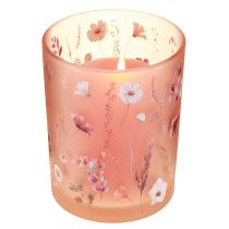 Artikel Deko Windlichter Glas 12,5 cm Blumenmotiv Rosa Weiss 2er Set