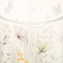Artikel Deko Windlicht Glas mit Schmetterlings- und Blumenmotiv 18 cm 2er-Set