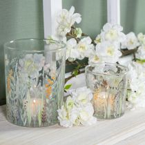 Artikel Deko Windlicht Glas mit Schmetterlings- und Blumenmotiv 18 cm 2er-Set