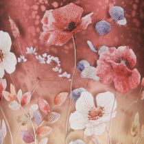 Artikel Windlicht aus Glas mit floralem Muster in Rot, 8 cm hoch, 4er-Set