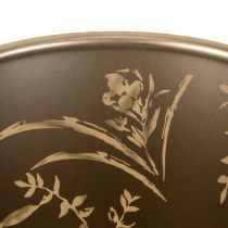 Artikel Teelichthalter aus Glas mit floralem Design 18 cm