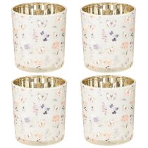 Artikel Deko Windlicht aus Glas mit Schmetterlingsmotiv, 8 cm, 4er-Set