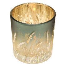 Artikel Deko-Windlicht Glas Gräsermotiv Blau 8 cm, 4 Stück
