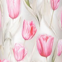 Artikel Windlicht Glas Tulpenmotiv 12,5 cm Rosa Weiss Frühling Dekoration Innen 2 Stück