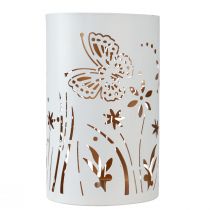 Artikel Windlicht Metall Weiß Gold Schmetterling Ø12,5cm H20,5cm