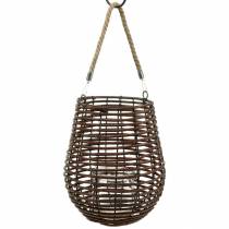 Artikel Deko-Windlicht, Kerzendeko mit Henkel, Windlicht im Korb Ø23cm H27cm