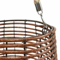 Artikel Weidenholz-Windlicht mit Glas, Ø24 cm, H34 cm, Braun/Natur