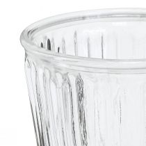 Artikel Windlichtglas Pokal geriffelt Glas Deko Ø11,5cm H15cm