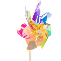 Artikel Buntes Windrad aus Kunststoff und Holz 75 cm für Garten und Balkon