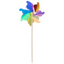Artikel Buntes Windrad aus Kunststoff und Holz 75 cm für Garten und Balkon