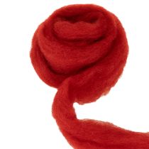 Artikel Filzwolle Rot 2m x 5cm – Dekowolle für Floristik und Bastelarbeiten
